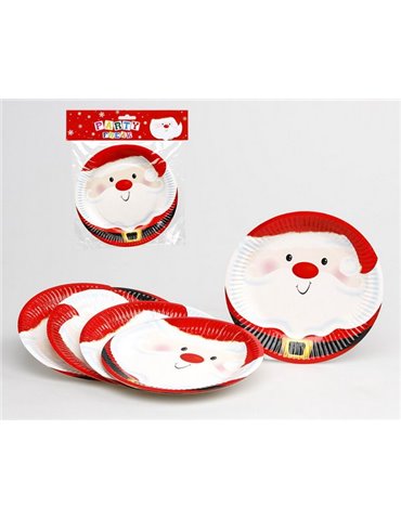 Christmas Party Plates 23cm PKt 6