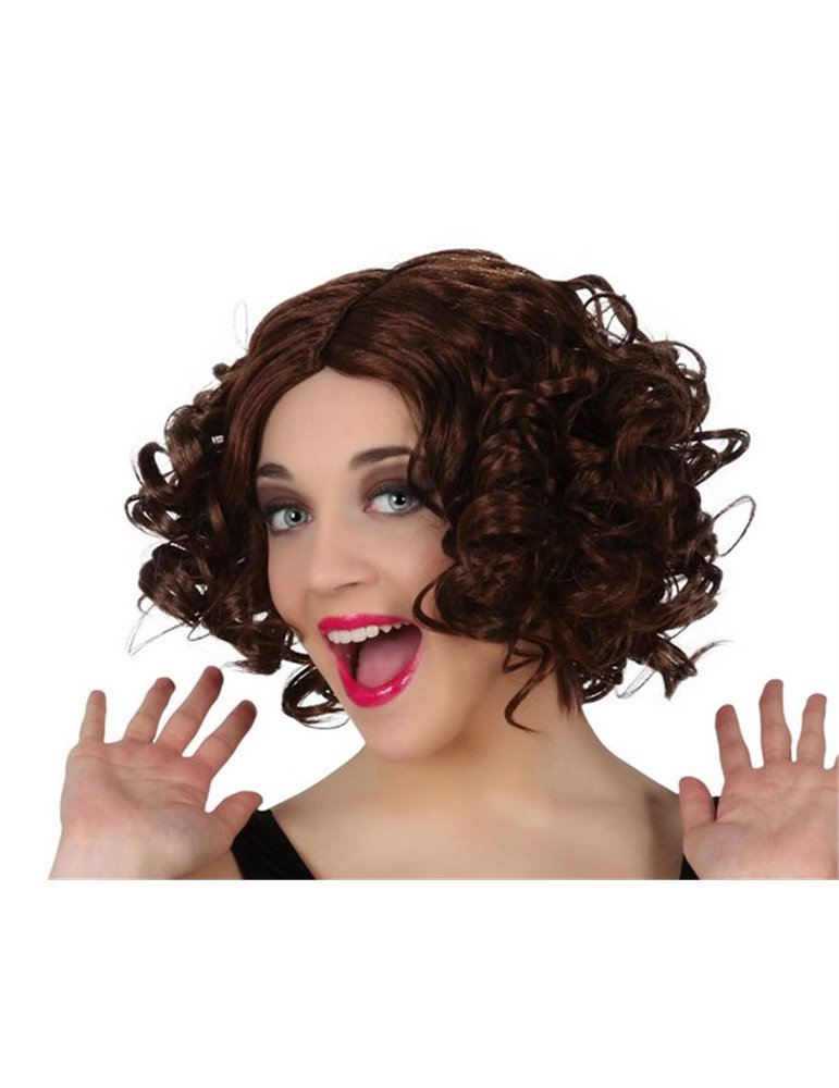 Hair - Wig Chestnut Curly Mid Length