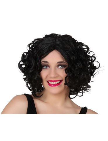 Hair - Wig Black Curly Mid Length