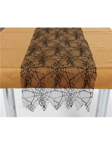 Decoration Table Runner Spiderweb Black