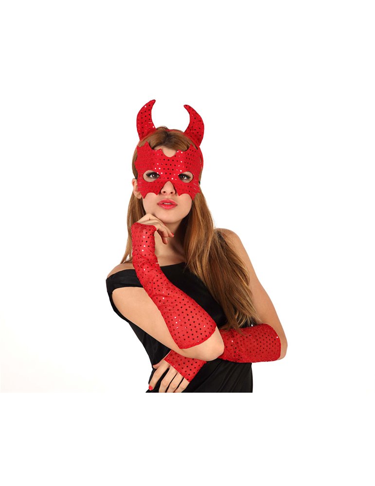 Mask Eye Red Velvet with Headband & Slee