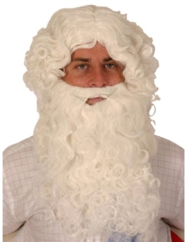 Hair - Wig & beard Set Santa Curly White