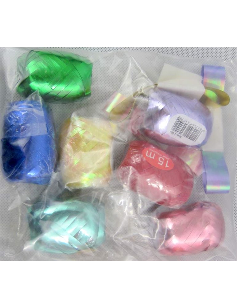 Gift Ribbon & Cops 10 Asstd in Bag