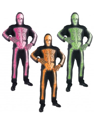 3D NEON SKELETON - 3 colours (jumpsuit mask) Childrens