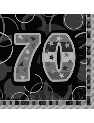 16 BLACK GLITZ LUNCH NAPKINS -70