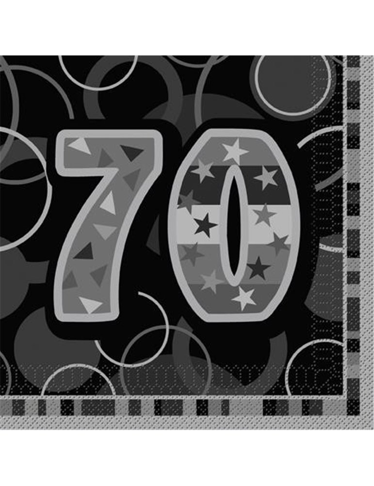 16 BLACK GLITZ LUNCH NAPKINS -70