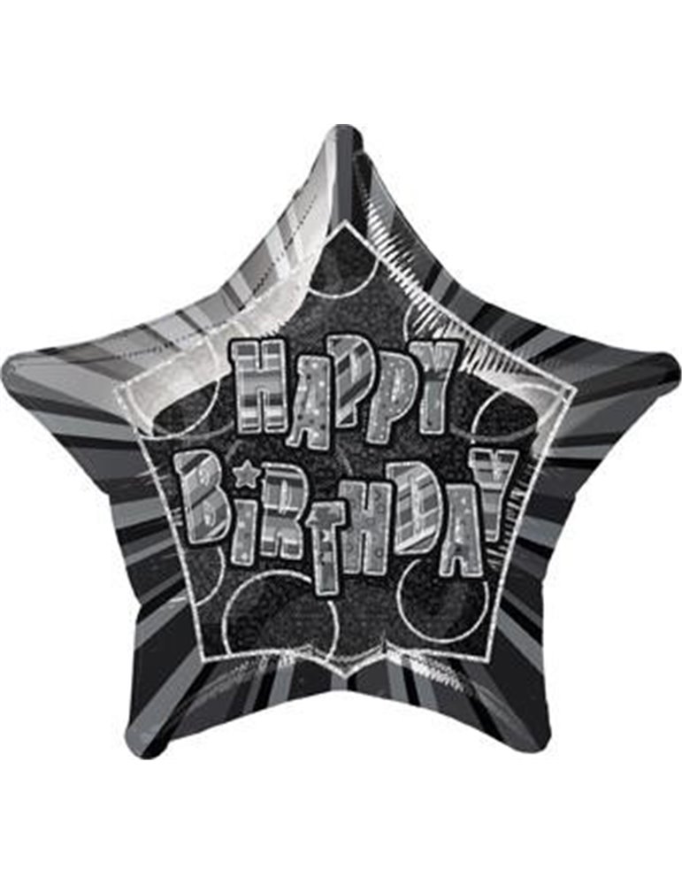 20'' PKG BLACK STAR PRISM HB FOIL BALLOON