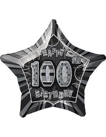 20" PKG BLACK STAR PRISM 100 FOIL BALLOON