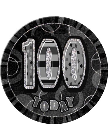 BLACK GLITZ BIRTHDAY BADGE-100