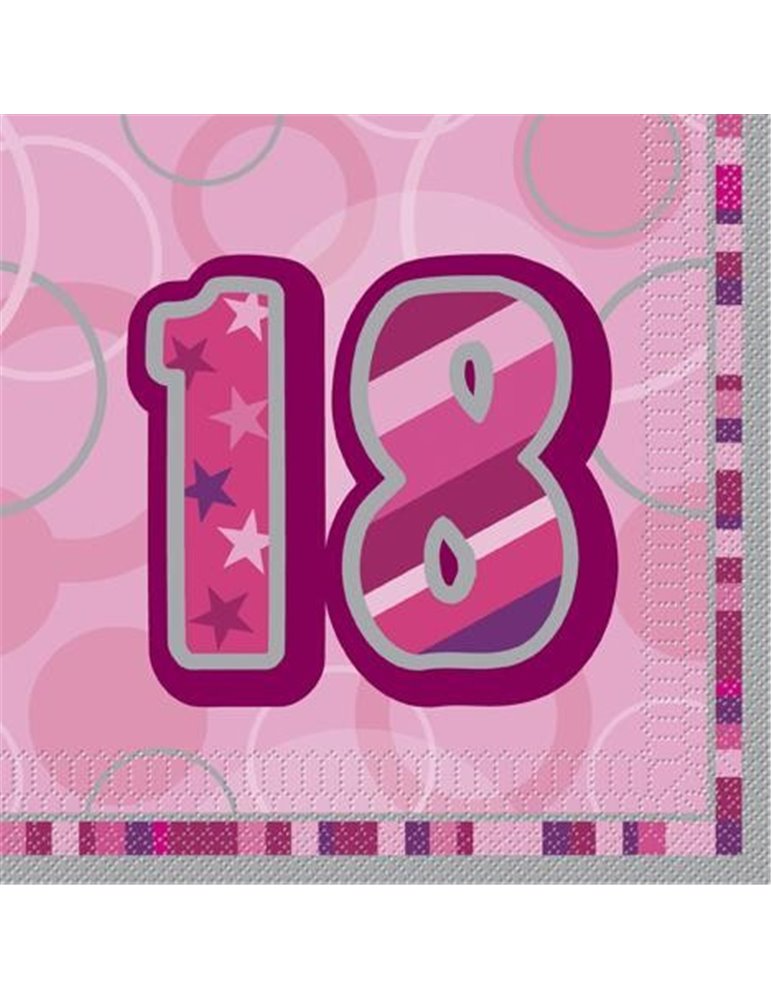 16 PINK GLITZ LUNCH NAPKINS-18