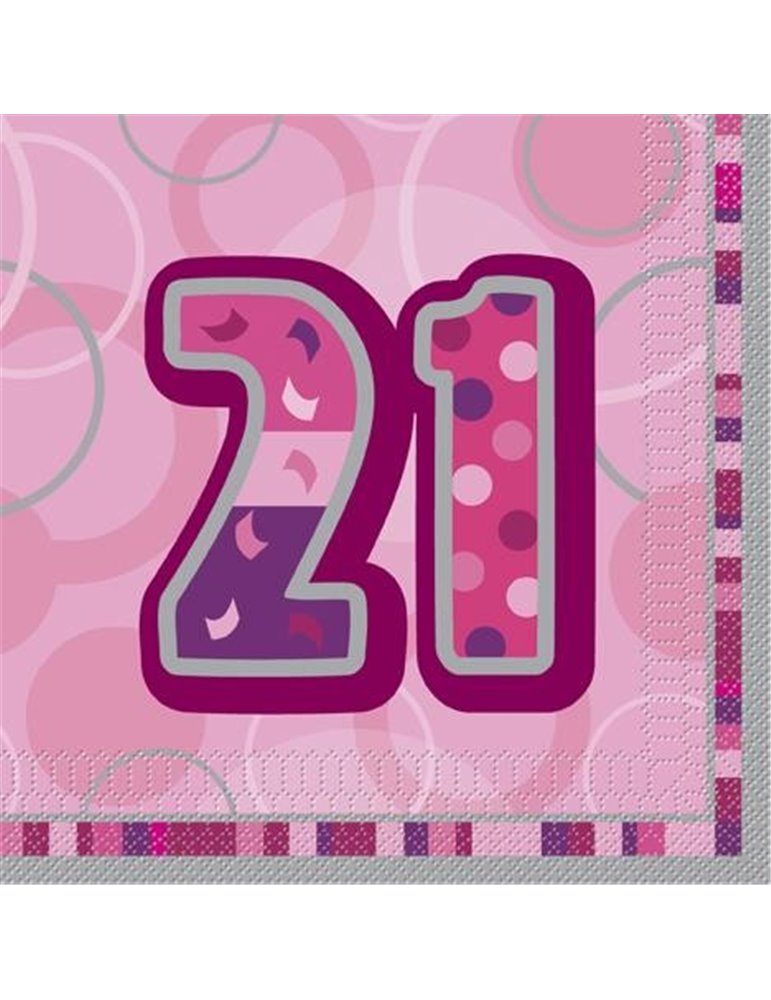 16 PINK GLITZ LUNCH NAPKINS-21