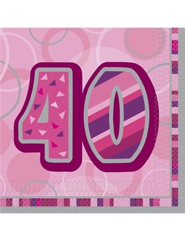 16 PINK GLITZ LUNCH NAPKINS-40