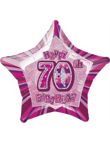 20'' PKG PINK STAR PRISM 70 FOIL BALLOON