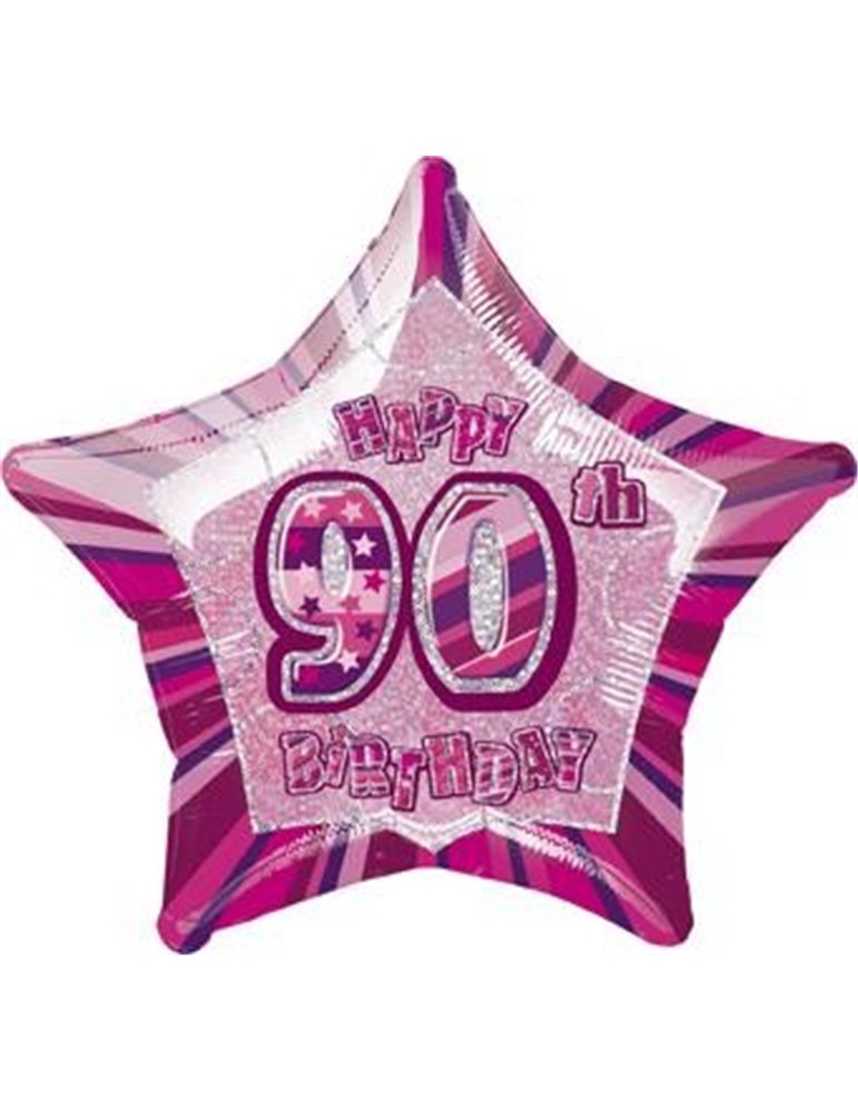 20" PKG PINK STAR PRISM 90 FOIL BALLOON