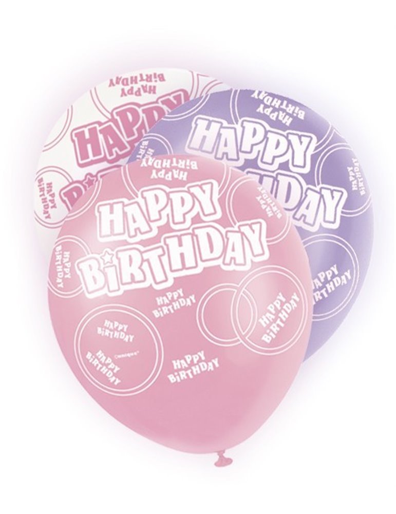 6 12'' PINK HB GLITZ BALLOONS