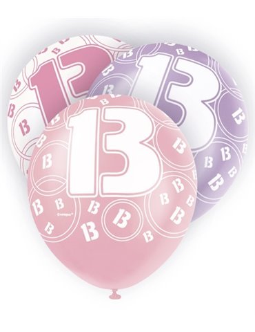 6 12'' PINK GLITZ BALLOONS -13