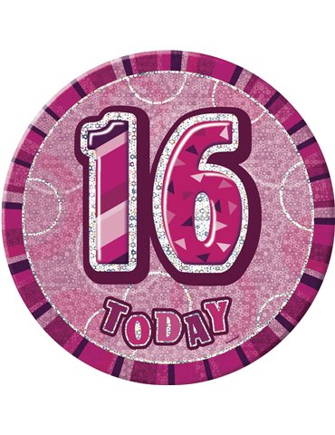 PINK GLITZ 6'' BADGE- 16