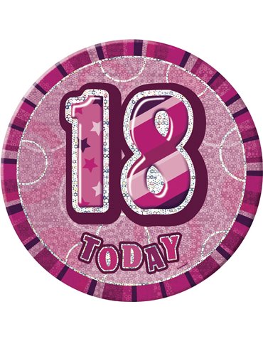 PINK GLITZ 6'' BADGE- 18