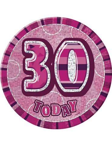 PINK GLITZ 6'' BADGE- 30