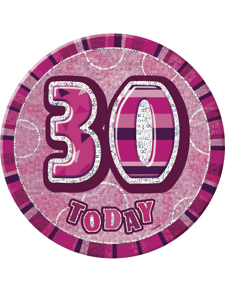 PINK GLITZ 6'' BADGE- 30