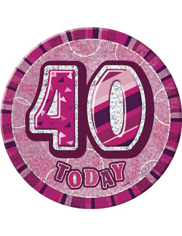 PINK GLITZ 6'' BADGE- 40