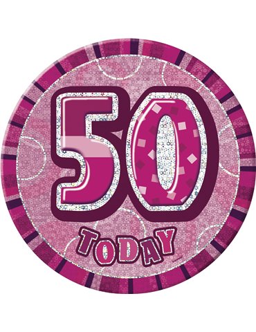 PINK GLITZ 6'' BADGE- 50