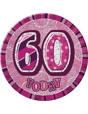 PINK GLITZ 6'' BADGE- 60