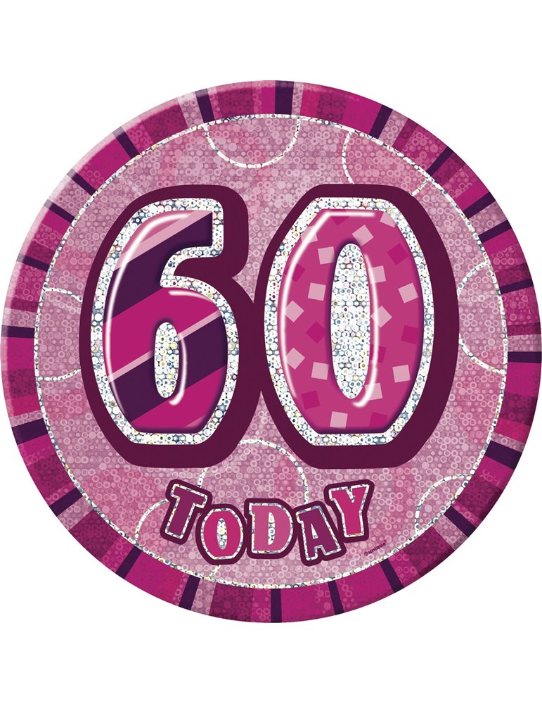 PINK GLITZ 6'' BADGE- 60