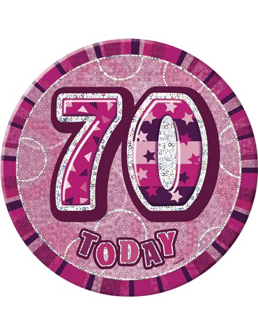 PINK GLITZ 6'' BADGE- 70