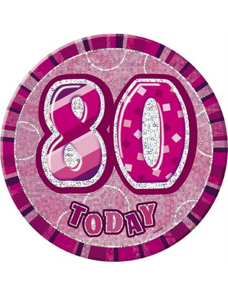 PINK GLITZ 6" BADGE - 80