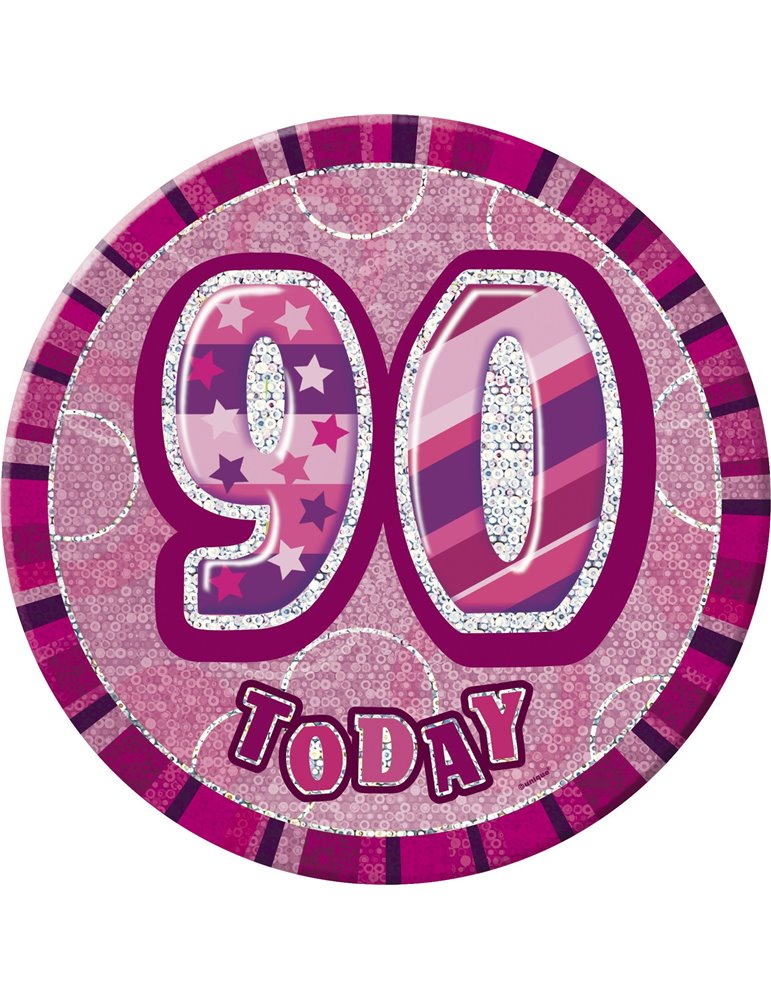 GLITZ PINK BIRTHDAY BADGE-90