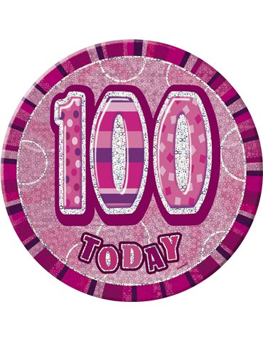 GLITZ PINK BIRTHDAY BADGE-100