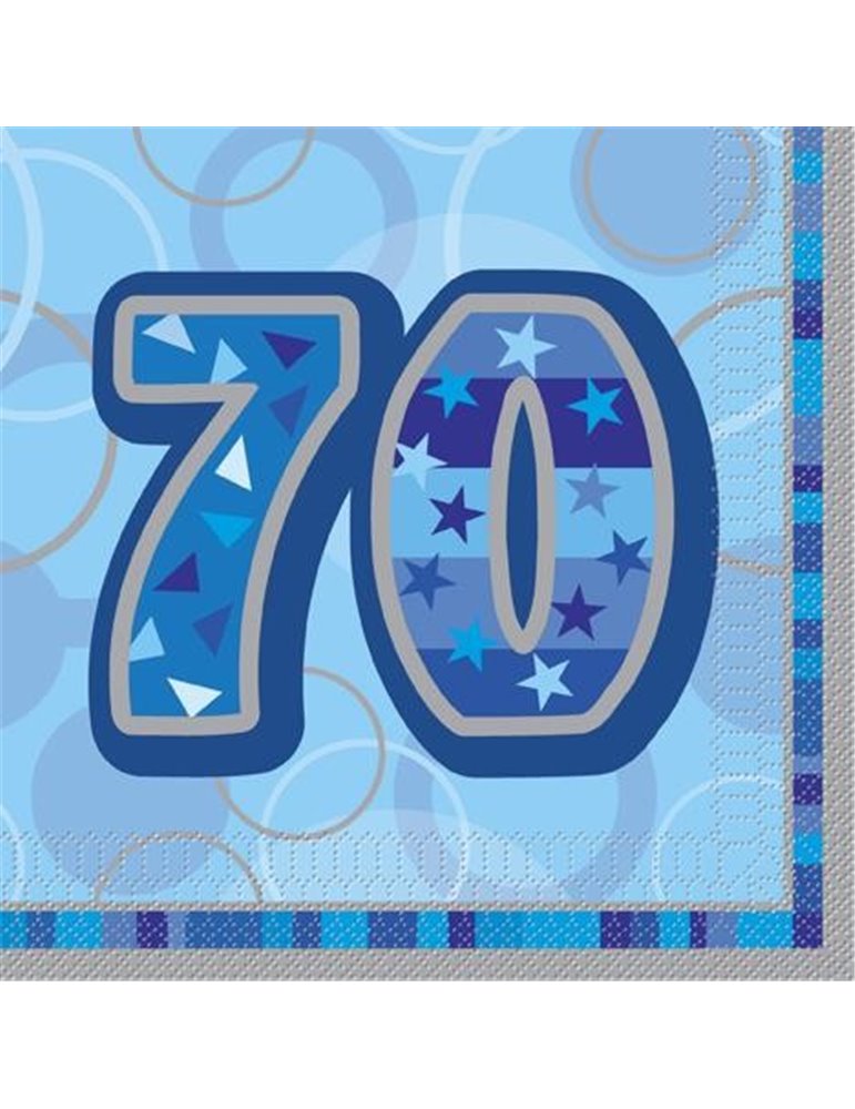 16 BLUE GLITZ LUNCH NAPKINS -70