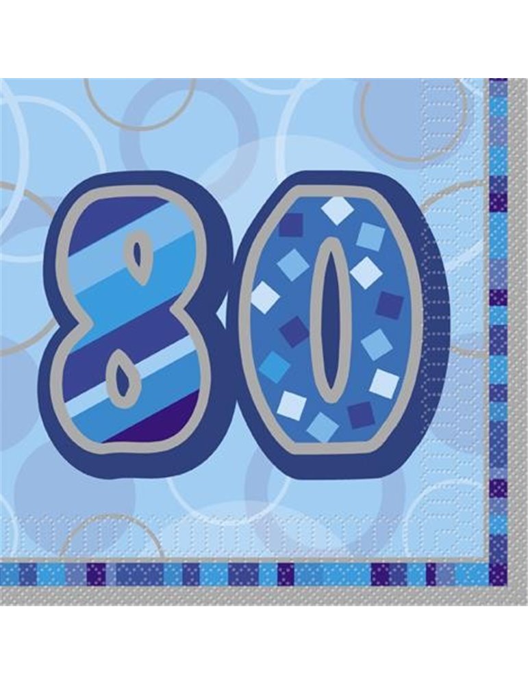 16 BLUE GLITZ LUNCH NAPKINS -80