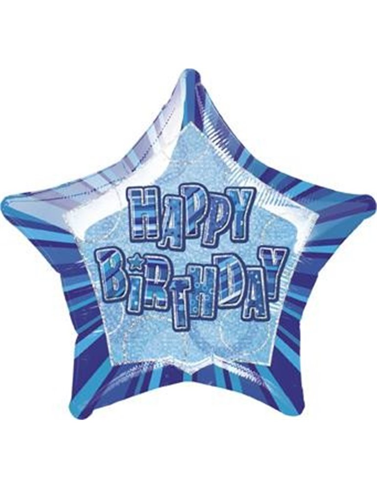 20'' PKG BLUE STAR PRISM HB FOIL BALLOON