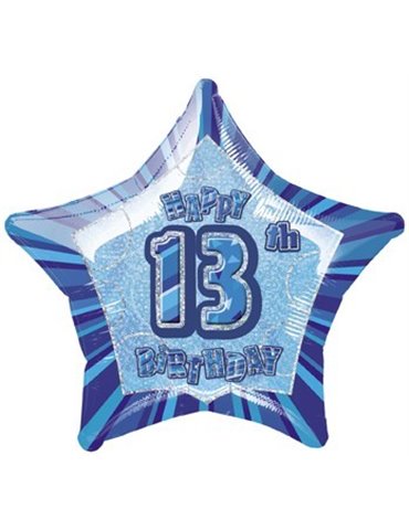 20'' PKG BLUE STAR PRISM 13 FOIL BALLOON