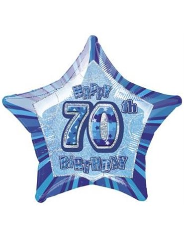 20'' PKG BLUE STAR PRISM 70 FOIL BALLOON