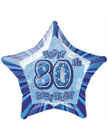 20'' PKG BLUE STAR PRISM 80 FOIL BALLOON