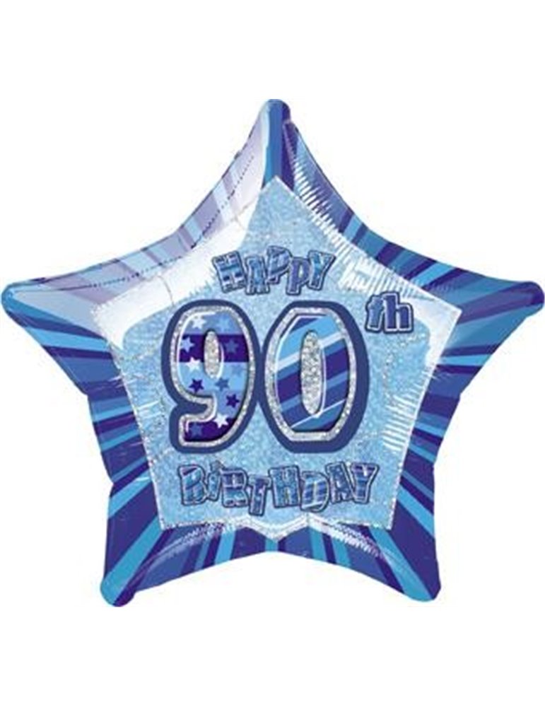 20" PKG BLUE STAR PRISM 90 FOIL BALLOON