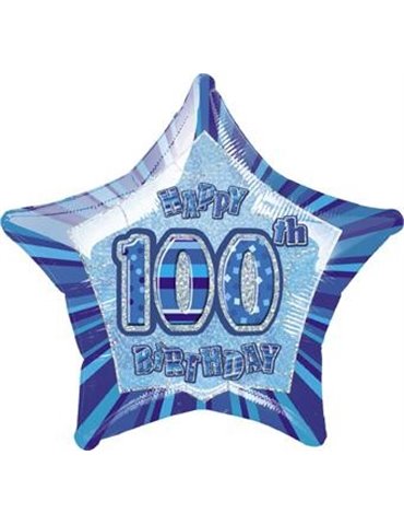 20" PKG BLUE STAR PRISM 100 FOIL BALLOON