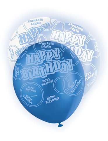 6 12'' BLUE HB GLITZ BALLOONS