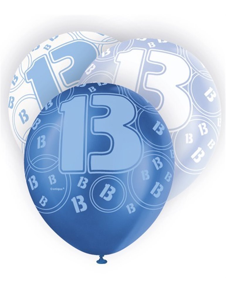 6 12'' BLUE GLITZ BALLOONS -13