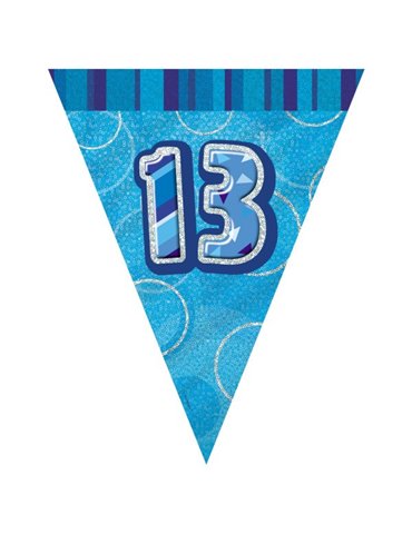 BLUE GLITZ 13 FLAG BANNER-9FT