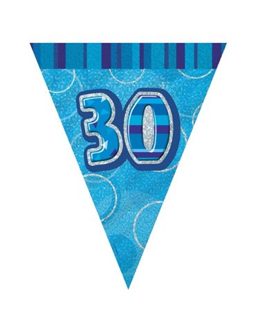 BLUE GLITZ 30 FLAG BANNER 9FT