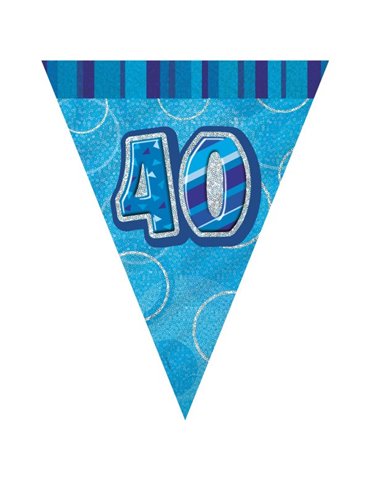 BLUE GLITZ 40 FLAG BANNER 9FT