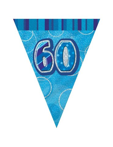 BLUE GLITZ 60 FLAG BANNER 9FT