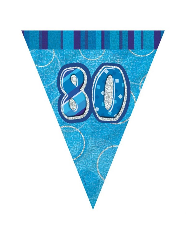 BLUE GLITZ 80 FLAG BANNER 9FT