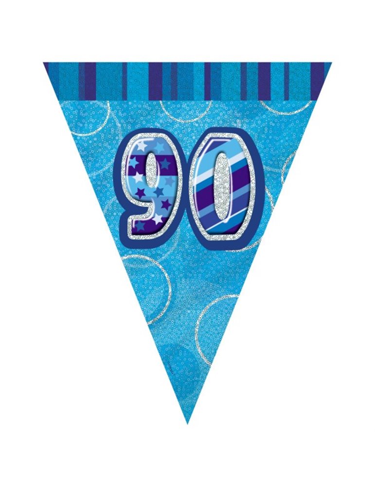 BLUE GLITZ 90 FLAG BANNER 9FT