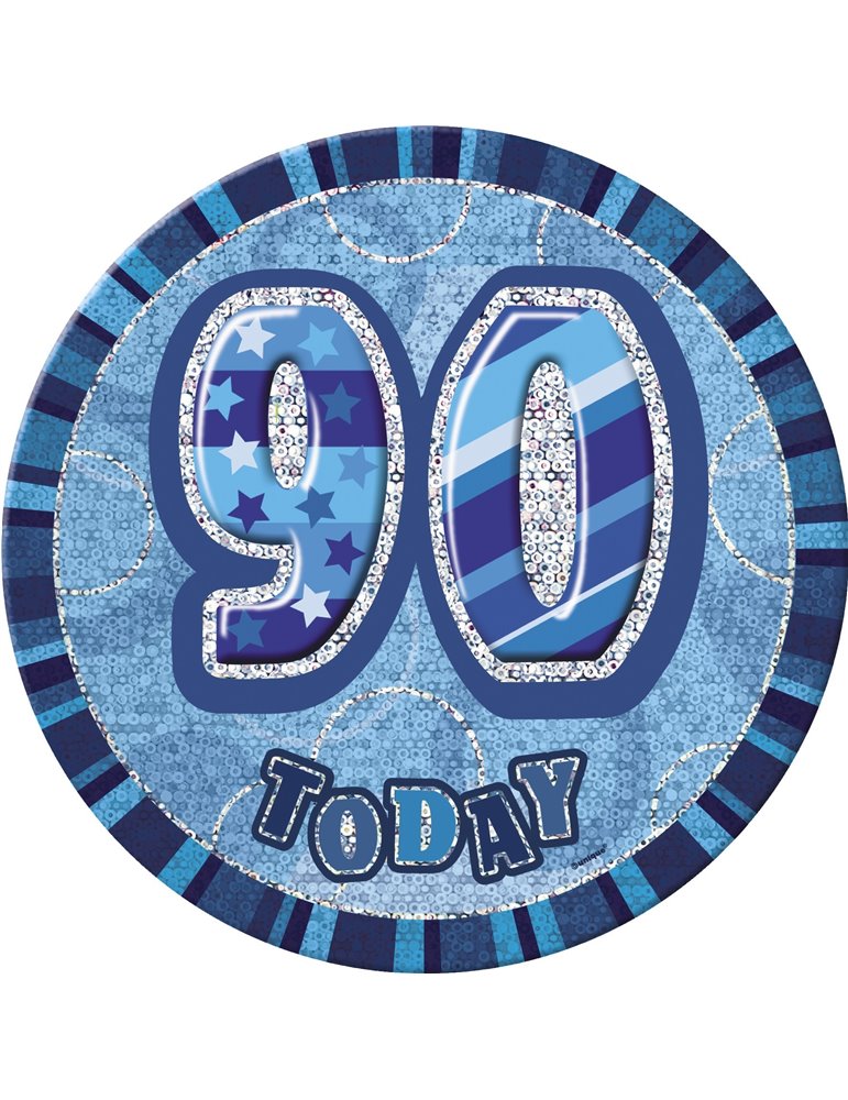 GLITZ BLUE BIRTHDAY BADGE-90