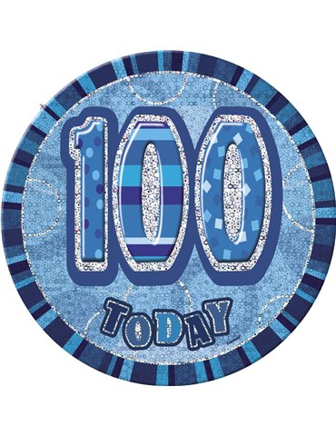 GLITZ BLUE BIRTHDAY BADGE-100